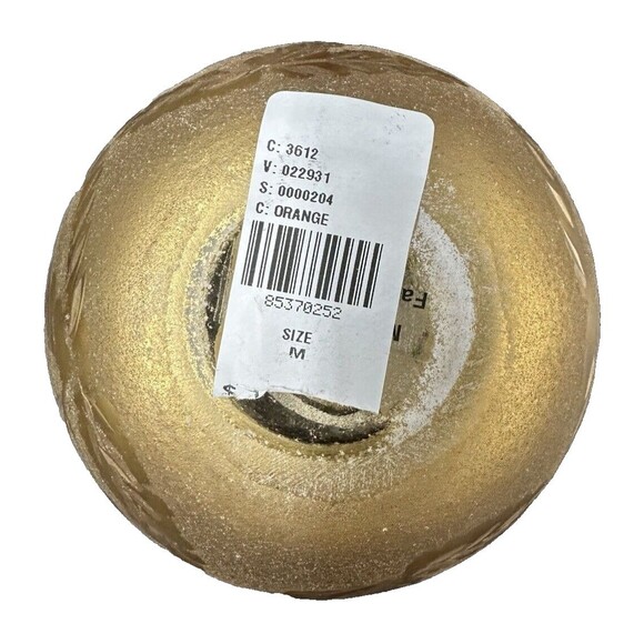 Anthropologie 4.5 Inch Round Glass Gold Leaf Pattern Candle Holder - Picture 6 of 7